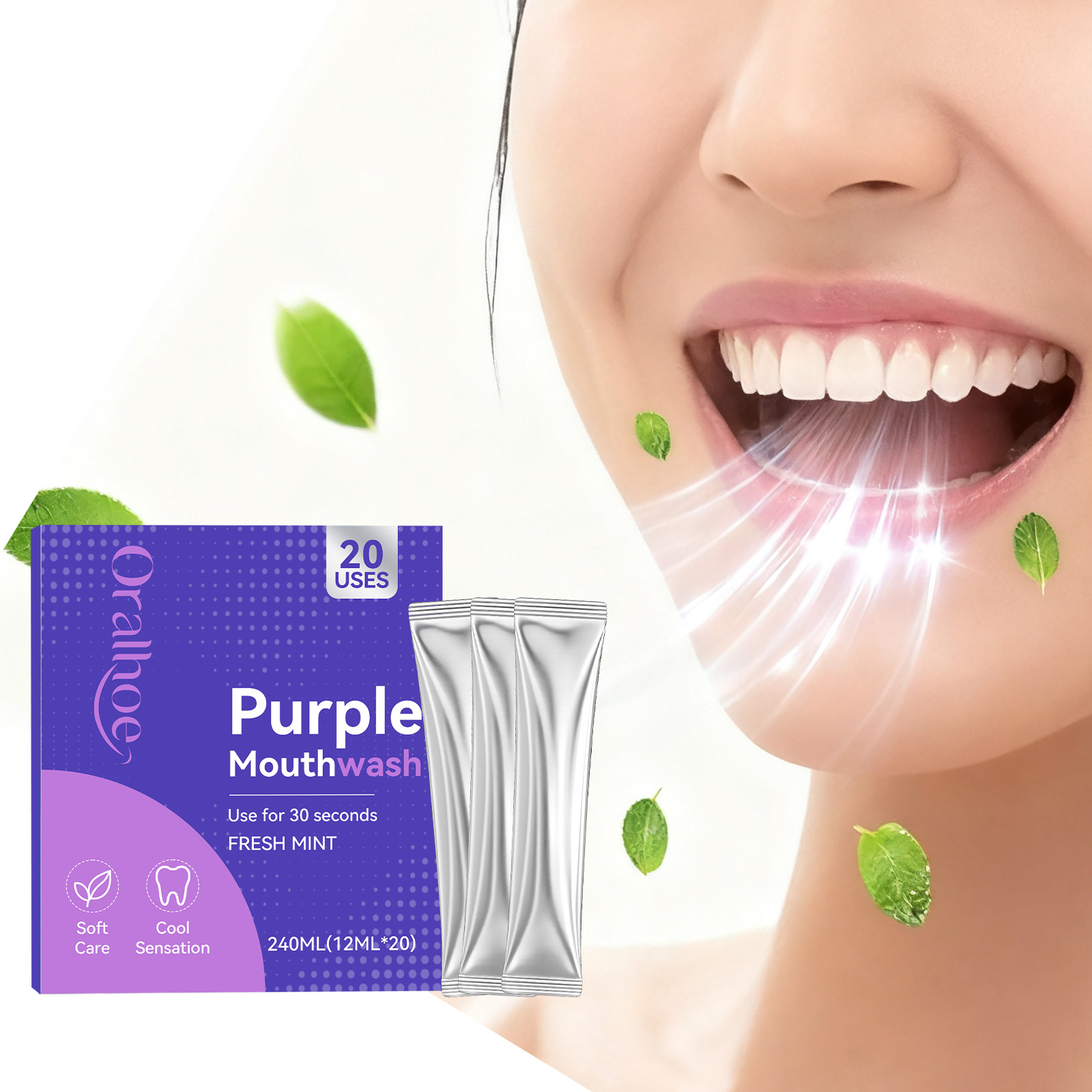20pcs Purple Mouthwash Teeth W - Teeth Whitening Yellow Teeth 评论和价格