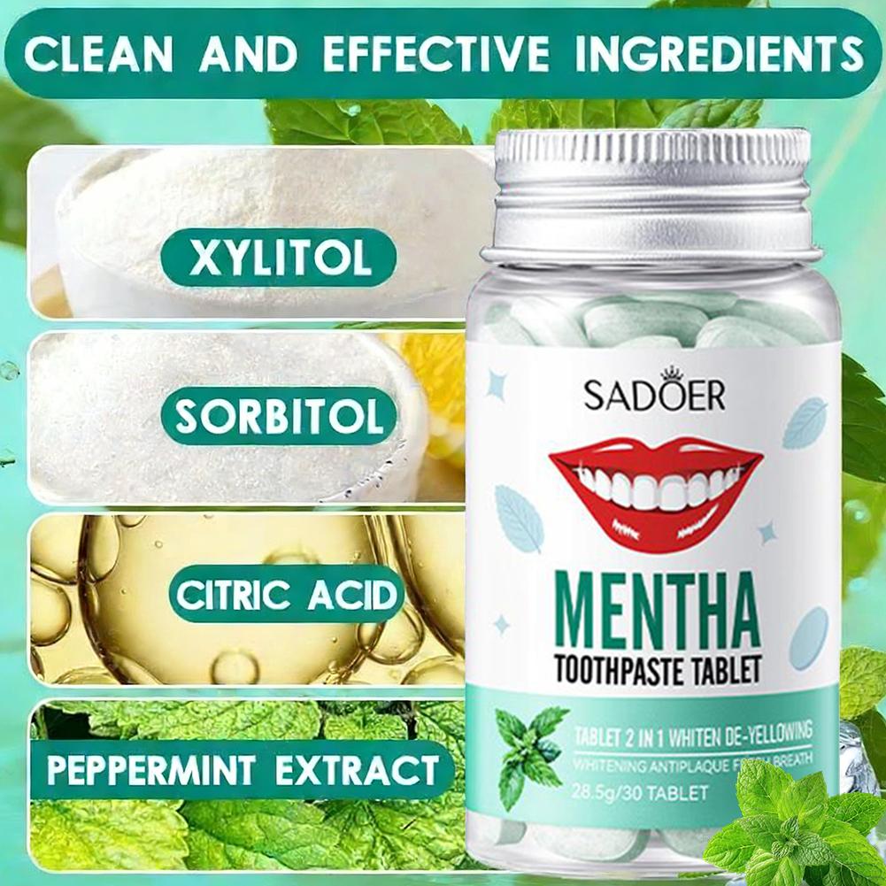 30Pcs Solid Toothpaste Tablets - Teeth Whitening Treatment 评论和价格