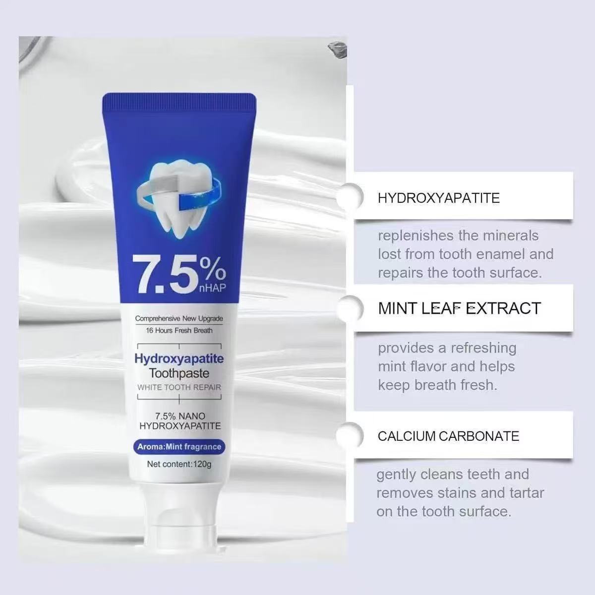 7.5%Nano Hydroxyapatite Toothp - Teeth Whitening Yellow Teeth 评论和价格