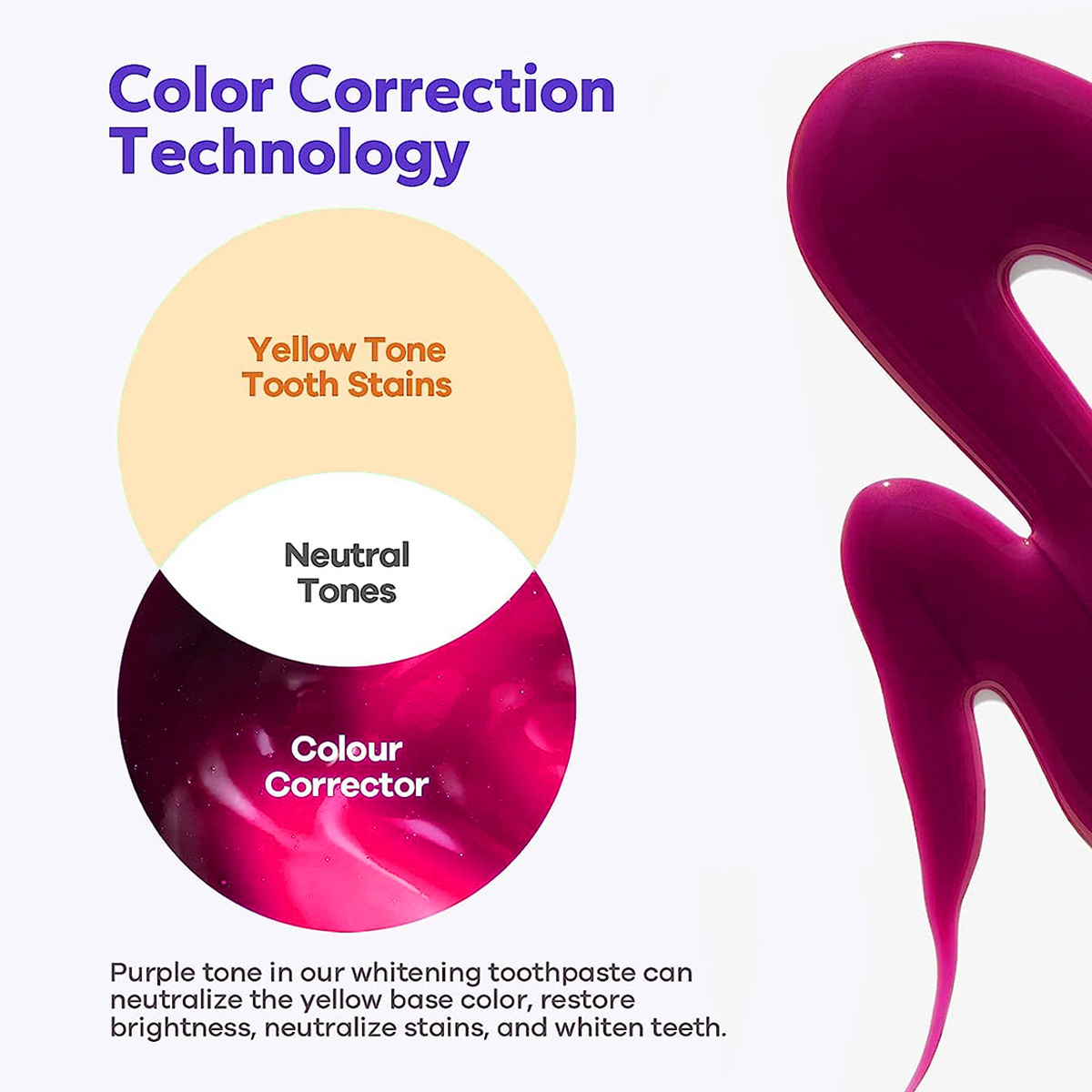 Purple Toothpaste Color Correc - Teeth Whitening Yellow Teeth 评论和价格