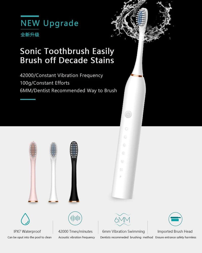 Sonic Electric Toothbrush IPX7 - Electric Toothbrush Sonic 评论和价格