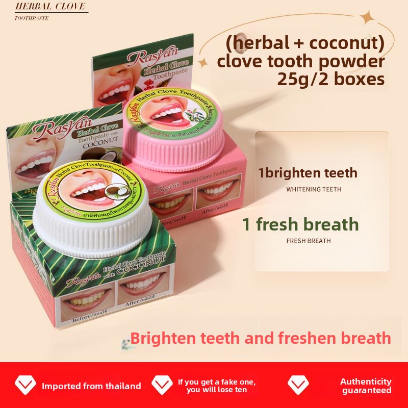 Thai Clove/coconut Tooth Powde - Teeth Whitening Yellow Teeth 评论和价格